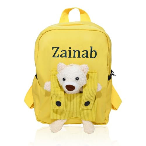 Personalized Backpack Custom Cute Bear Bag With Embroidery Name & Detachable Bear Custom Backpack Gifts for Unisex Christmas Gift Travel Daypacks Bookbag