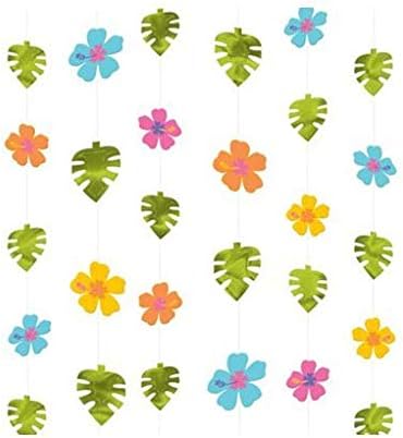 Amscan Hibiscus String Foil Decorations, One Size, Multicolor