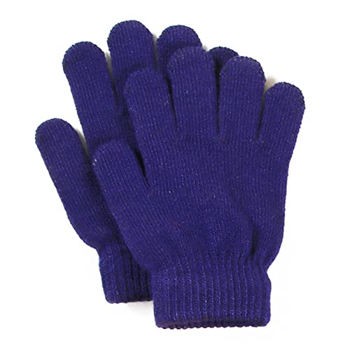 Kid's Winter Magic Gloves Children Stretchy Warm Magic Gloves Boys or Girls Knit Gloves Navy Blue