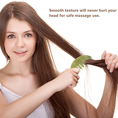 Mobestech Jade Hair Comb Scraping Comb Jade Massage Head Massage Scraper Guasha Stone Hair for Head