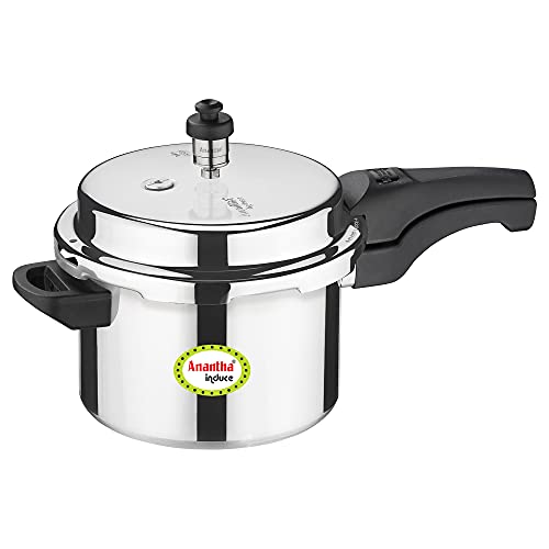 Image of ANANTHA Induce Induction Base Outer Lid Aluminium Pressure Cooker, 3 Litres (Silver)