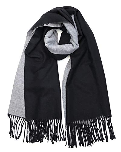 allydrew Cashmere Feel Reversible Scarf, Warm 2-Tone Pashmina Shawl Wrap2