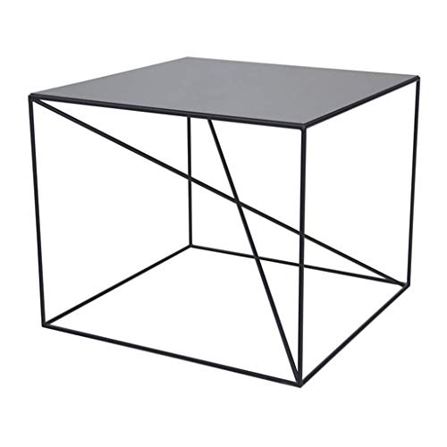 Minimalist Style Coffee Table/Side Table, All Metal, Square Tabletop,
