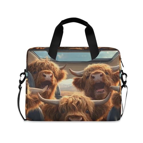 Maletín para portátil con estampado Highland Cow 13-15.6" miniatura 1