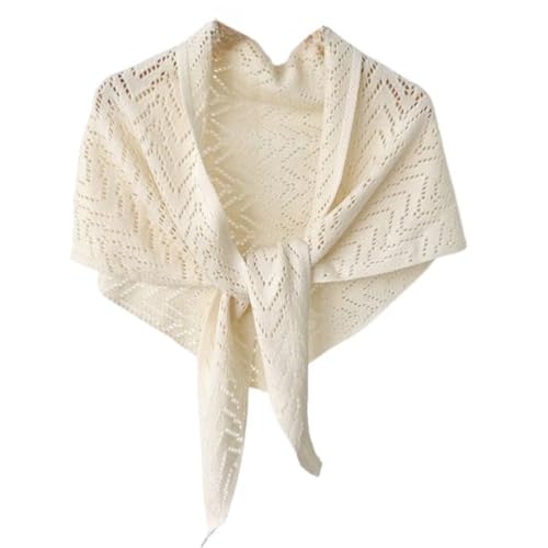 Knit Triangle Scarf for Women Crochet Head Scarf Neckerchief Old Money Aesthetic Accessories Triangle Shawl