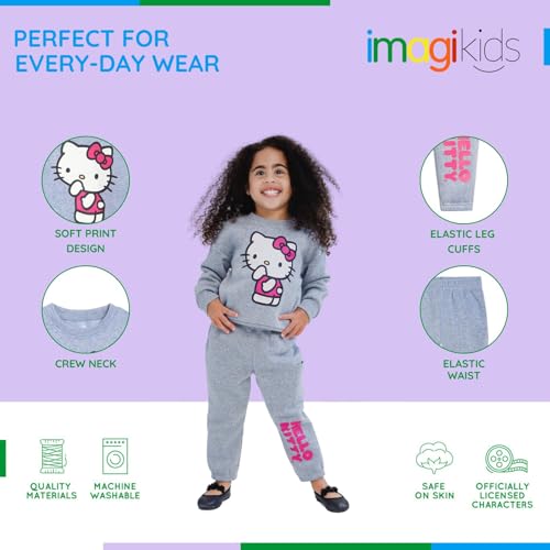 Image of Hello Kitty Girls' 2-Piece Sweatshirt and Joggers Set Toddler to Big Kid