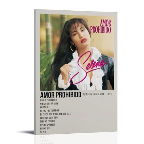 MJNAKGWR Selena Quintanilla Amor Prohibido Póster de lona para pared, arte estético, pintura moderna para sala de estar, 20 x 30 cm, estilo de marco 11