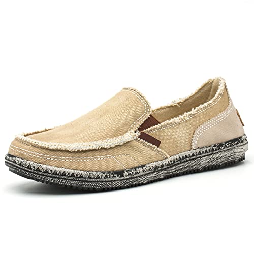 Men's Casual Cloth Shoes Slip On Loafers Canvas Deck Shoes Leisure Vintage Flat Boat Shoes2