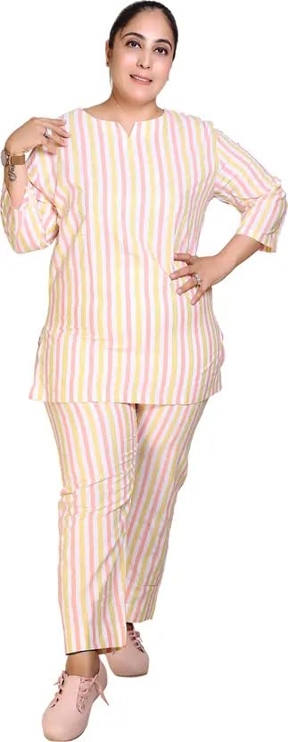 Love London Plus Size Summer Co Ord Set for Women | Top and Lower Set with Stretchable Waistband | Stylish Airport Outfit for Women-image-25