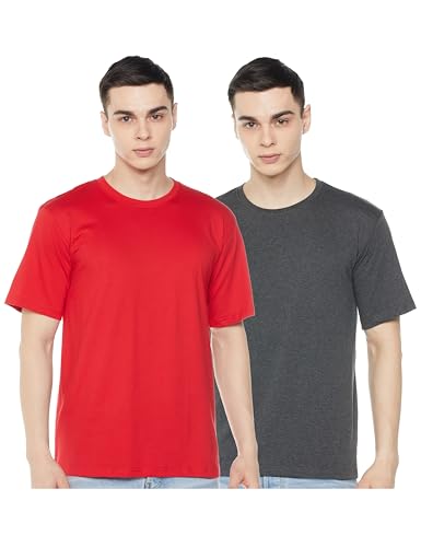Image of Veirdo 100% Pure Cotton Drop Shoulder Oversized Baggy Fit Half Sleeve Plain Solid Round Neck Multicolor T-Shirt Combo for Men (Pack of 3) (Sizes S-2XL)