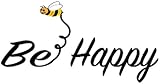 Bee Happy Vinyl Window Decal - Bee Happy Bumper Sticker - Inspirational Sticker