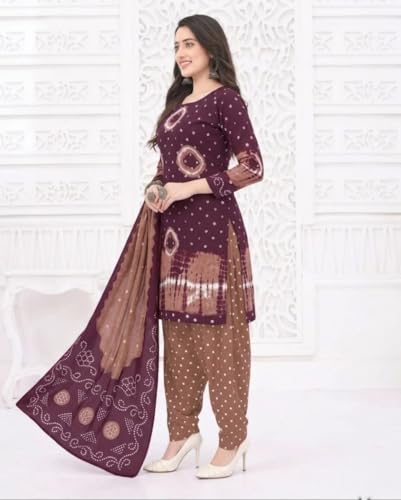 Image of Priyashi Women Unstiched Crepe dress materials | Crepe Salwar Suit for women with dupatta | suit material for women unstitched
