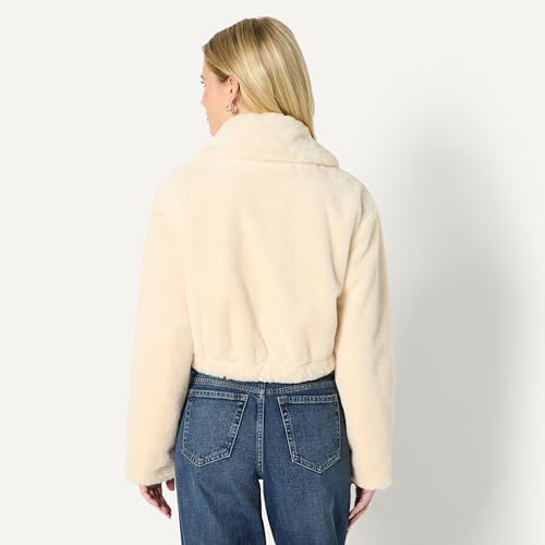 Image of Amazon Essentials Women's Oversized-Fit Cropped Faux Fur Jacket with Collar