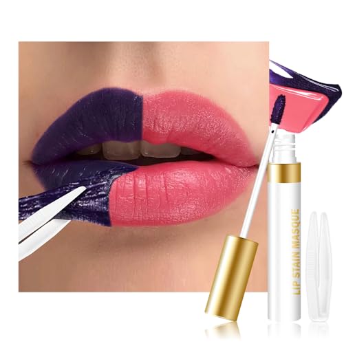 evpct Coral Red Peel Off Lip Stain Tints with Tweezer, Matte Lipstick Lip Stain Gloss Long Lasting Waterproof for Women, Non-stick Cup Lipstick Peel Off High Pigmented 24 Hrs Original Lips Stains, 12
