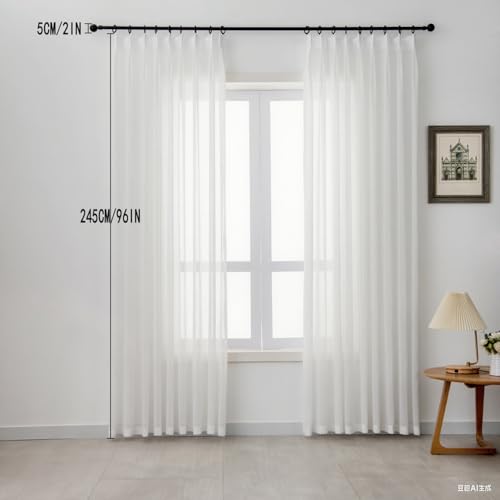 Rideaux plissés de 243,8 cm pour grande porte coulissante en verre et salon - 8