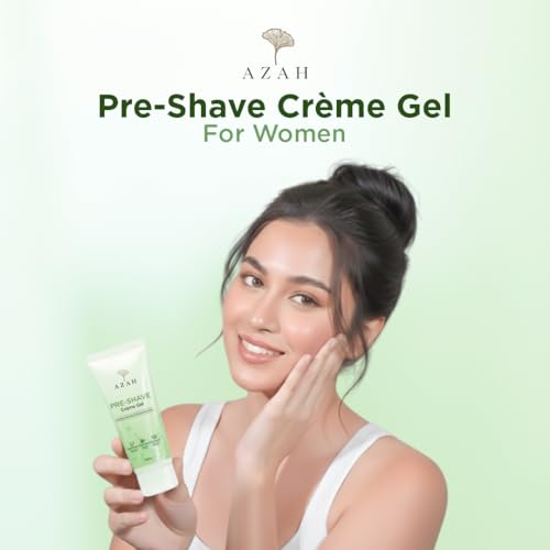 Image of Azah Pre-Shave Gel For Women With Aloe Vera & Cucumber| Free from Sulphates & Parabens | No Razor Burns or Cuts | Best for Smooth Facial Shaves & Moisturizing | For All Skin Types - 50 ml