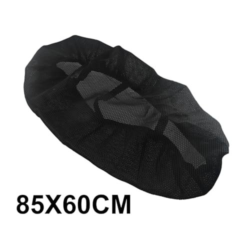 Funda de asiento para motocicleta negra con malla transpirable 6