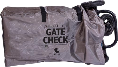 Image of J.L. Childress Gate Check Bag for Single & Double Strollers - Travel Bag for Airplane, Fits Most Standard Baby Strollers, Airport Accessories Gate Check, Flying Essentials - Deluxe, Grey(Pack of 12)