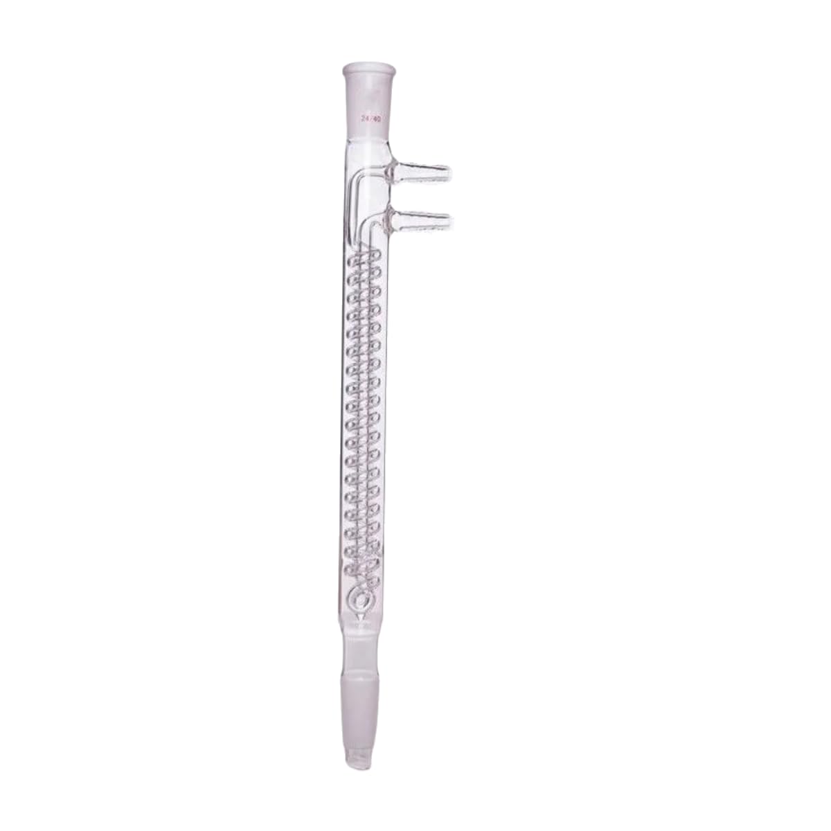 Borosilicate Glass Reflux Condenser with 24/40 Joints and 10mm Hose Connections 275mm Coil Length Large Cooling Capacity