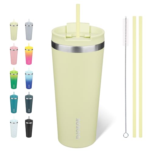 Image of BJPKPK 22 oz Coffee Tumbler with Straw, Insulated Stainless Steel Cup