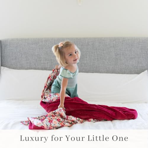 SARANONI Satin Back Receiving Blankets for Babies | Ultra-Soft Lush and Boutique Quality Baby Blanket | Raspberry Floral - 30" x 40"4