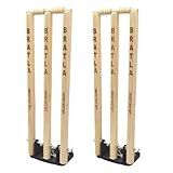 Bratla CBB Cricket Spring Return Stumps Wickets Metal Base Multi Surface Placement (Set of 2)