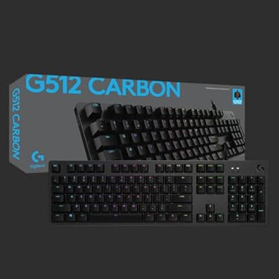 Logitech G512 Teclado Gaming Mecánico  RGB LIGHTSYNC  Teclas retroiluminadas  GX-Táctil marrón  Aleación de Aluminio  Teclas F Personalizables  Paso de USB  Disposición QWERTY PT - Carbón/Negro