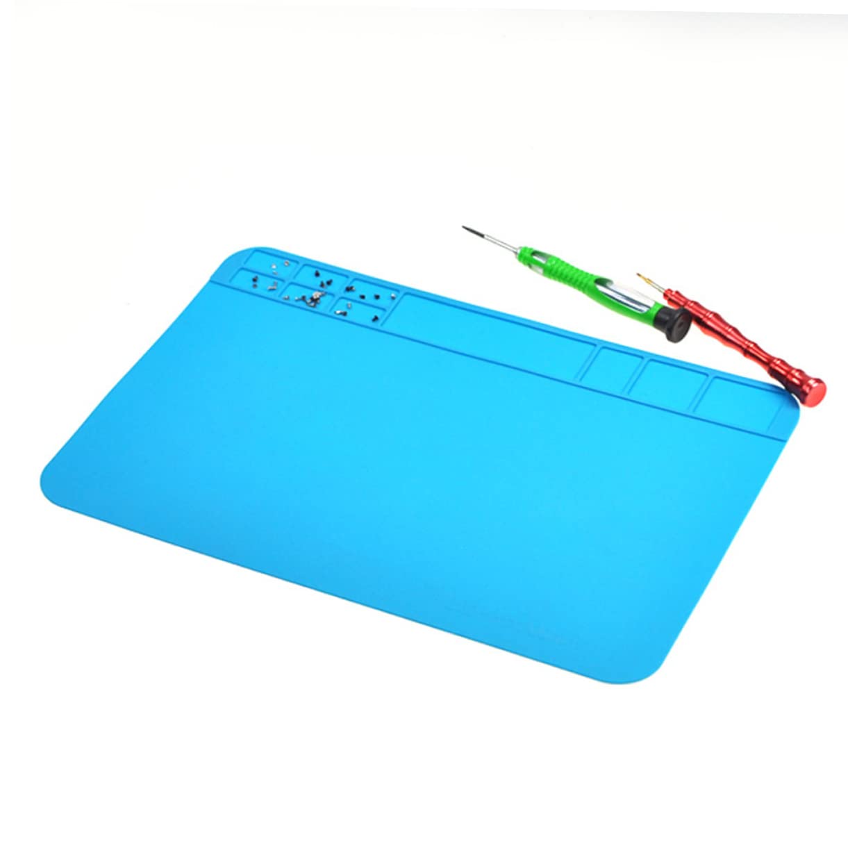 Uonlytech 26piezas Alfombrilla De Mantenimiento Silicona y Aislante Térmico Pad De Trabajo Para Reparaciones De Componentes Pequeños Para Organización De Tornillos y Móviles