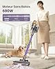 Aspirateur Balai Sans Fil avec 2 Batteries, 150Min/55KPA/600W/2.0L Aspirateur Sans Fil Puissant, Brosse Anti-Enchevêtrement/Support Mural Rechargeable/Écran LED, pour Poils d'Animaux/Tapis/Sols Durs
