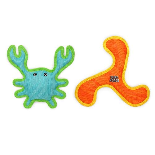DURA FORCE Durable Crab Squeaker Toy - Interactive Tug & Fetch