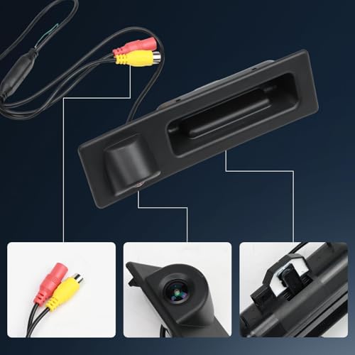 Image of 51247463163 Rear View Camera 1280x720p Trunk Handle Rear View Reverse Backup Camera Fits 2011-2017 Series 5,2012-2017 Series 3,2012-2017 X3 /X4 /X5,2016-2017 X1 F30 F10 F11 F25