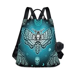 A08 Butterfly Skull Blue Boho Mandala