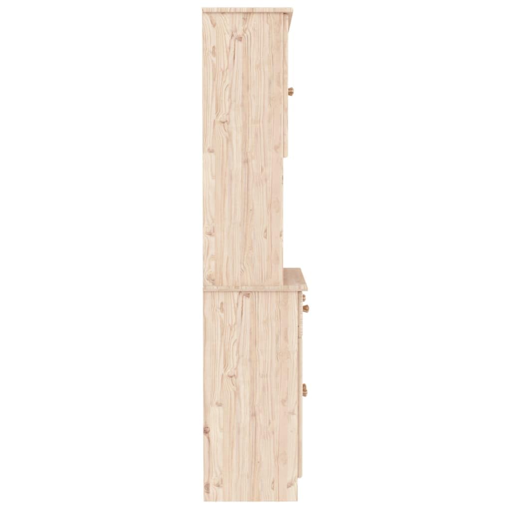 ShGaxin Bufet Alta 77x35x165 cm z litego drewna sosnowego, wysoka komoda, szafka z szufladą, szuflady na komody