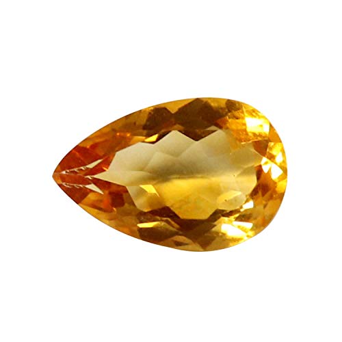 Citrine naturelle taillée poire à facettes 2,75 carats, pierre fine Jt19