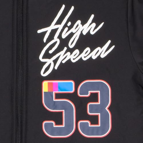 Image of NASCAR Racing Boy's Varsity Bomber Jacket - Graphic Print Racecar Jacket for Kids and Teens