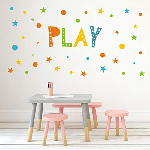Vinilos decorativos estrellas multicolor para pared 69x29 cm