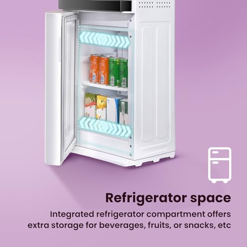 Image of Haier Hot, Cold, Water Dispenser with Cooling Cabinet, Floor Standing Water Dispenser (Black & White) Pro Series-HWD-3MPFMR