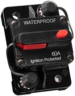 60AMP Circuit Breaker with Manual Reset,12V-48V DC Waterproof Inline Fuse Inverter, Marine Circuit Breaker for Car ATV Trolling Motors Boat Audio System