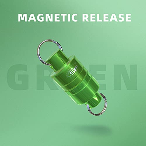 Sf Strongest Magnetic Release Holder Keychain Fly Fishing Net Retractor Magnet Clip With Coiled Lanyard Carabiner - Green #TOP2