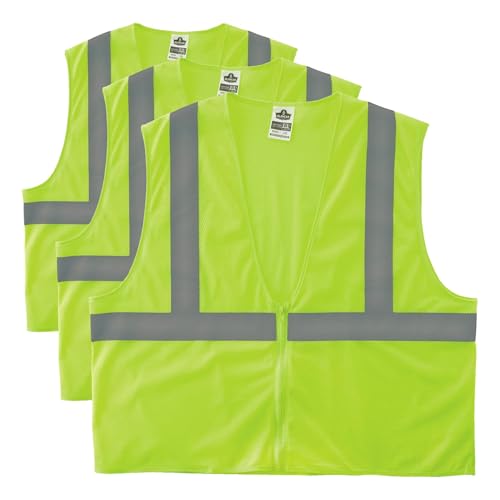 Image of Ergodyne GloWear Hi-Vis Safety Vest - Type R, Class 2, Orange, Mesh, Zipper, Regular Fit, Adult, Unisex, Safety Vest