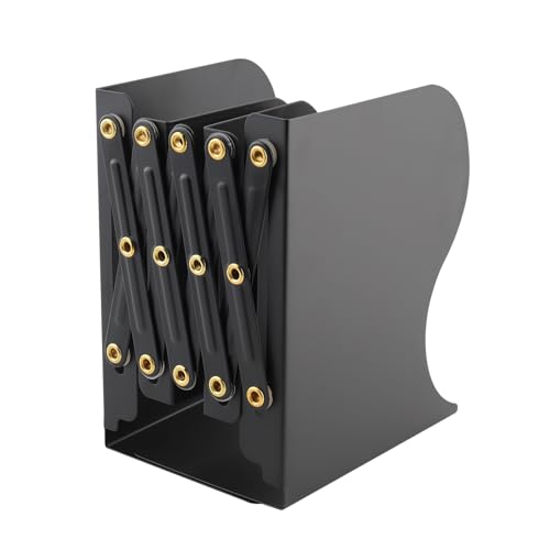 Zosenyer Fermalibri Regolabili, Fermalibri Regolabile in Espandibile, Antiscivolo Fermalibri per Ufficio per L'Organizzazione Dell'Ufficio Biblioteca Della Sala Studio (Nero)
