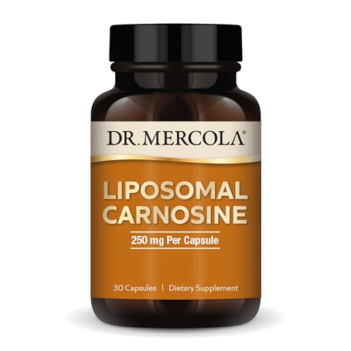Dr. Mercola Liposomal Carnosine - Supports Cellular Health & Energy - 250 mg L Carnosine with Liposomal Delivery - Dietary Supplement for Brain & Heart Wellness - 30 Capsules (30 Servings)