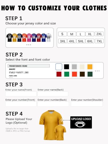 Image of Custom Replica Football Jersey with Name Number Logo
