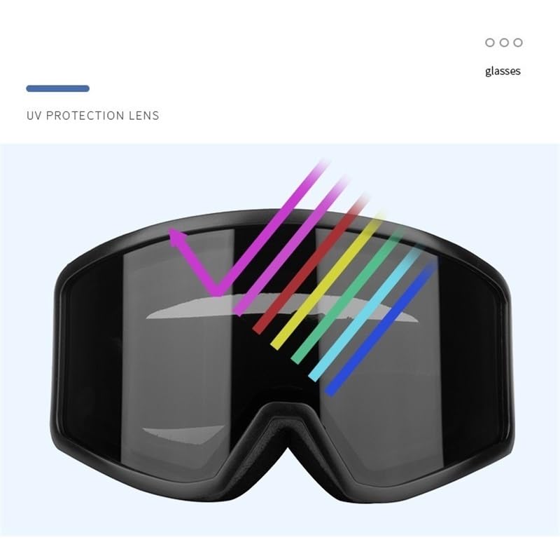 Lunettes de ski coupe-vent pour homme et femme, double pont, anti-buée, anti-reflet, protection UV