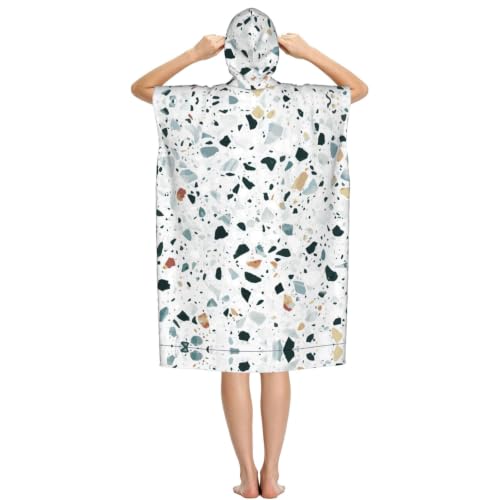 Peignoir à capuche léger imprimé blanc adulte pour la plage