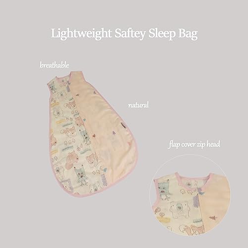 Image of Baby Sleep Sack Muslin Cotton 0-6 Monthes Lightweight Infant Wearable Blanket 0.5 Tog Swaddle Toddler Sleeping Bag Sleeveless Purple Girl 6-12M 9M Soft Summer Breathable Nursery Vest Bag
