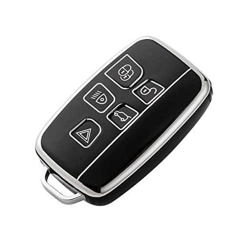 Coque clé Land Rover contre les rayures étui TPU noir pour Evoque Sport Freelander Jaguar