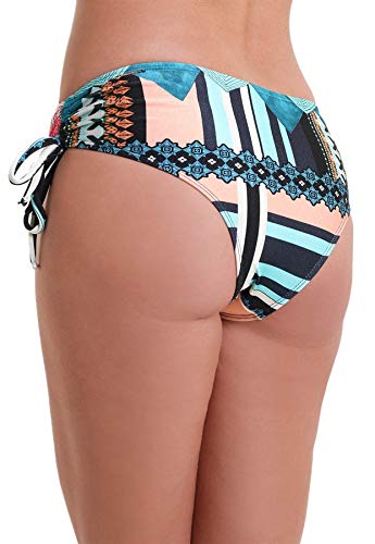 Calcinha Biquíni Avulso Amarração Lateral Tulum - Estampa Azul Tulum - P