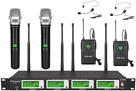 4x800 Selectable Frequency Channels UHF Diversity Wireless Hand-held/Lavalier/Lapel/Headset Microphone Mic System 400fts