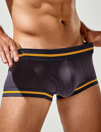 FEOYA Men Viscose Boxer Briefs Pouch Low Waist Boxer Underwear Underpants with Front Fly2